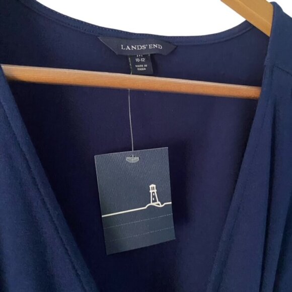 NWT Lands' End Knit Wrap Dress in Celestial Blue Medium - Picture 2 of 6